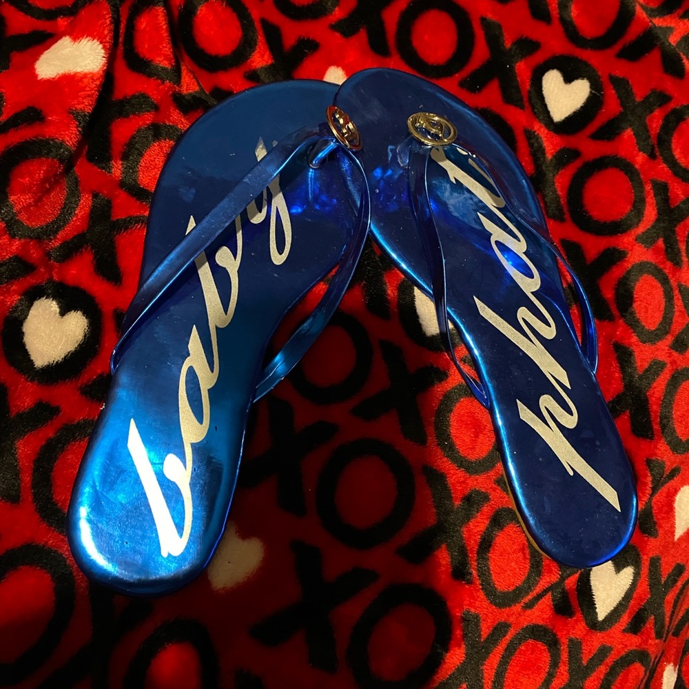 Baby phat shiny flip flops